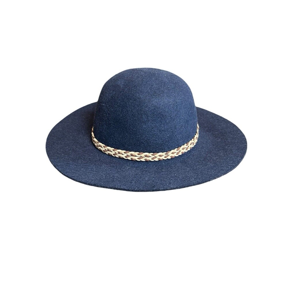 Prana Floppy brim Navy Braided Edie Hat Women’s Wool Hat Coquette Luxury